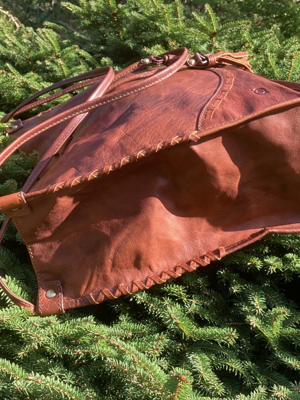 Beautiful Born Distressed Coloring Genuine Thick Leather Tote Handbag 🦋 - Picture 6 of 12